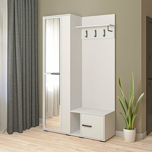 Прихожая Моника-2 с зеркалом 1250х430х2100 Белый 27552₽