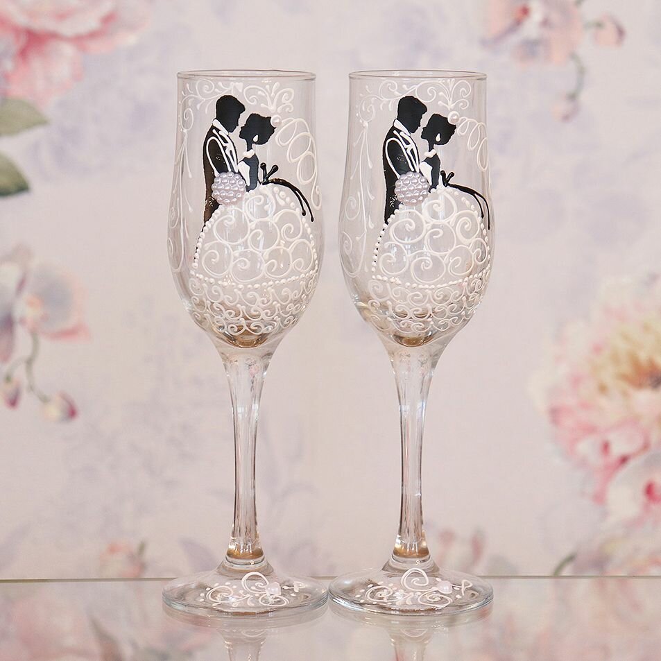 Свадебные бокалы для шампанского "Нежность"