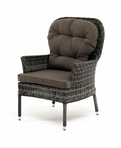 Кресло садовое плетеное 4SIS Алиса из искусственного ротанга, 72 х 76 х 100 см, вес 14 кг, оригинальный дизайн YH-C1618W graphite графит