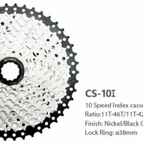 Кассета 10I, 10S Диапазон звёзд 11-36T, Никель CP/36T чёрный, SUNRUN /уп 25/ кассета sunrun 8i 8ск 11 32