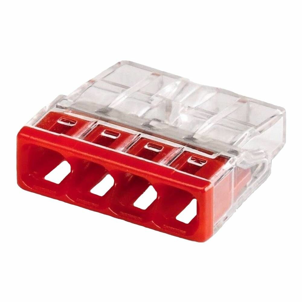 фото Клемма 4-х проводная 4х(0.5-2.5мм) для распред. короб. (с контактн. пастой "Alu-Plus"), 5 шт.