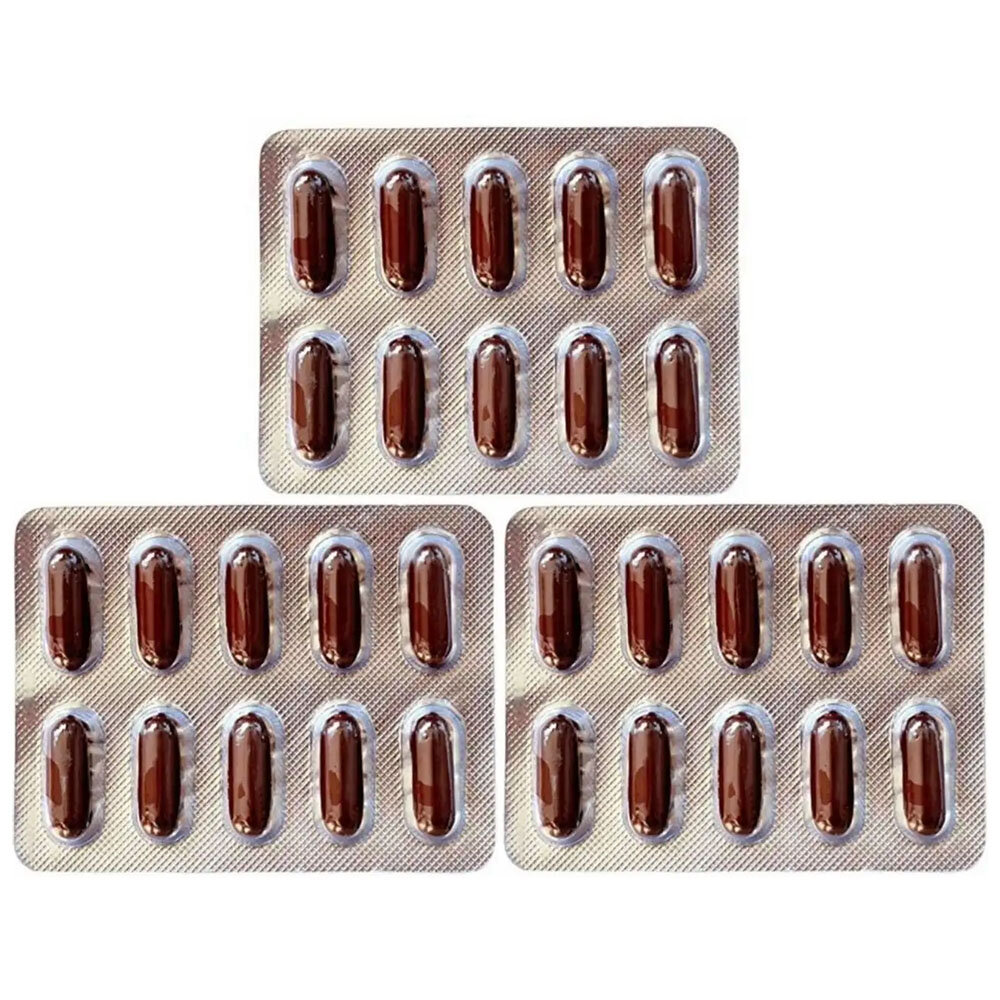 Мощный антистрессовый аюрведический препарат Дабур Стресском (Stresscom capsules Dabur) от бессонницы, для памяти, 30 кап.