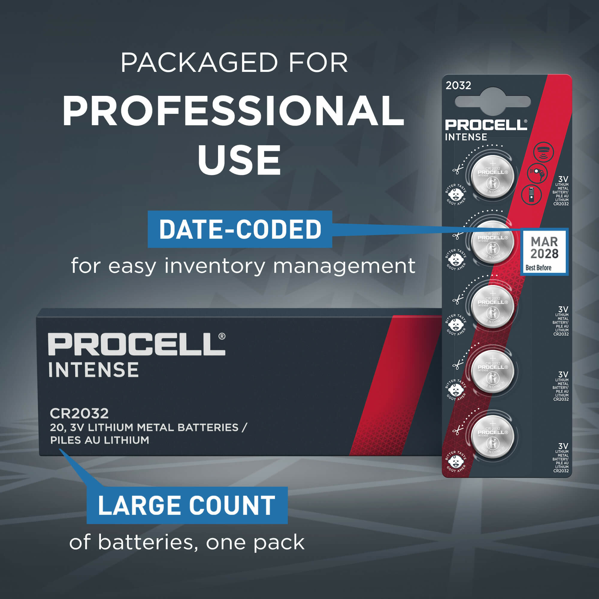 Элемент питания Duracell Procell Intense CR2032 Lithium Battery 3V BL5 , 5шт.