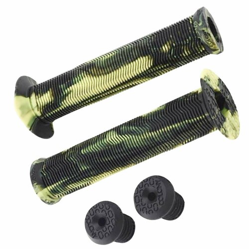 Грипсы для велосипедов BМХ на руль COLONY Much Room Grips 115-955R, 30х140мм, черно-неоновый желтый