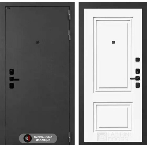 Входная дверь ACUSTIC с внутренней панелью 26 RAL 9003 , эмаль 16 мм , размер по коробке 880х2050, левая