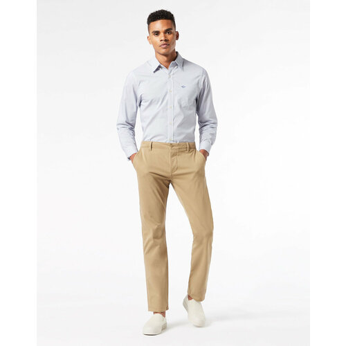 Брюки чинос DOCKERS Dockers Skinny Fit Alpha Khaki Supreme Flex, размер 36-34, бежевый