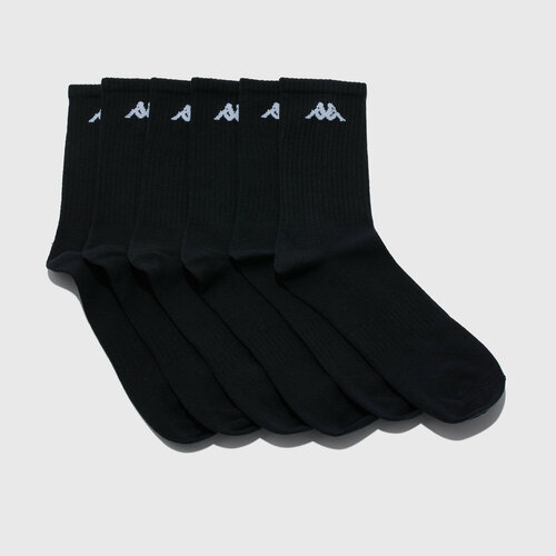 Носки Kappa Комплект носков (3 пары) Kappa Crew, 3 пары, размер 35-38, черный носки детские тутти комплект 3 пары 35 38 размер