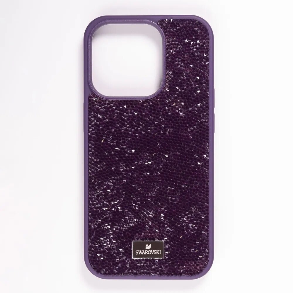 Чехол Swarovski для iPhone 15 Pro, силиконовый / Фиолетовый