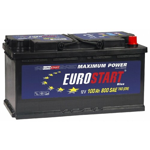 Аккумулятор автомобильный Eurostart Blue 100 А/ч 760 А обр. пол. Евро авто (353х175х190) EB1000