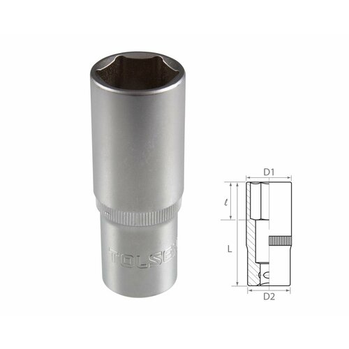 TOLSEN Головка торцевая глубокая шестигранная 1/2