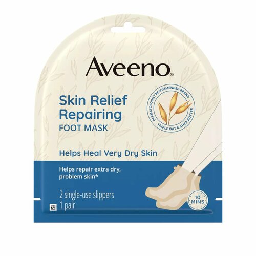 Aveeno, Восстанавливающая маска для ног Cica, 2 одноразовых носочка