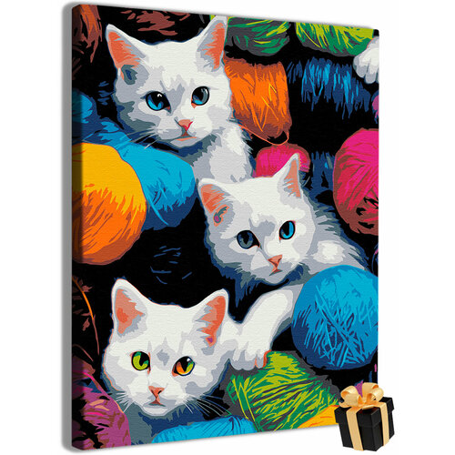 Картина по номерам Коты клубок картина по номерам me1137 воздушные коты