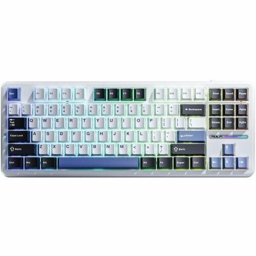 Игровая клавиатура AULA F87 White-Black-Blue, механическая белый, черный, синий