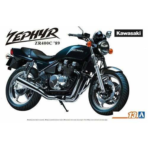 Сборная модель Мотоцикл Kawasaki ZR400C Zephyr 1989, масштаб 1/12, Aoshima 06395 kawasaki z900rs cafe мотоцикл кавасаки кафе длина 18 см