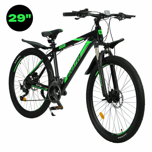Велосипед скоростной 29 Boosted зеленый, 27 скоростей (Shimano), алюминиевая рама, тормоза гидравлические дисковые