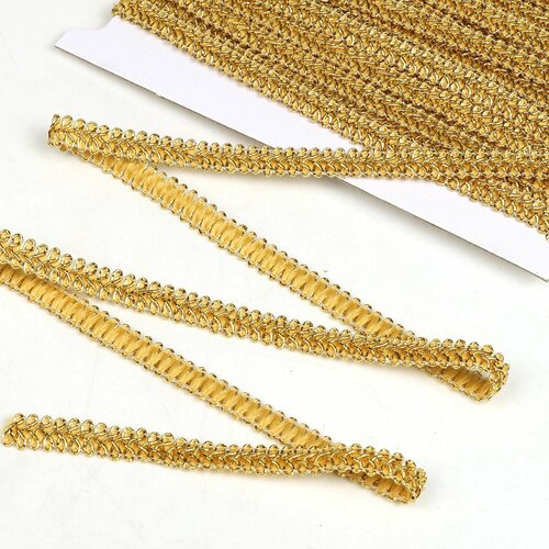 Тесьма отделочная металлизированная шир.10 мм цв. золото (13,7 метров)