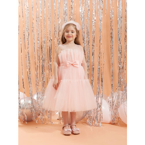 Платье, размер 7, розовый красное бальное платье из тюля цветочное платье для девочек пышное детское платье принцессы нарядное платье детское свадебное платье дл