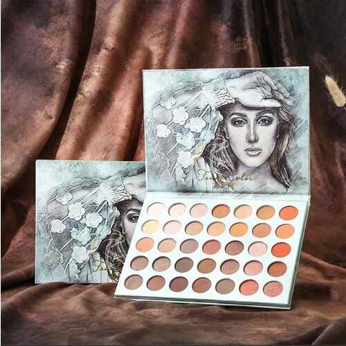 Тени для век, перламутровые, матовые, стойкие, палетка из 35 оттенков, косметика для макияжа