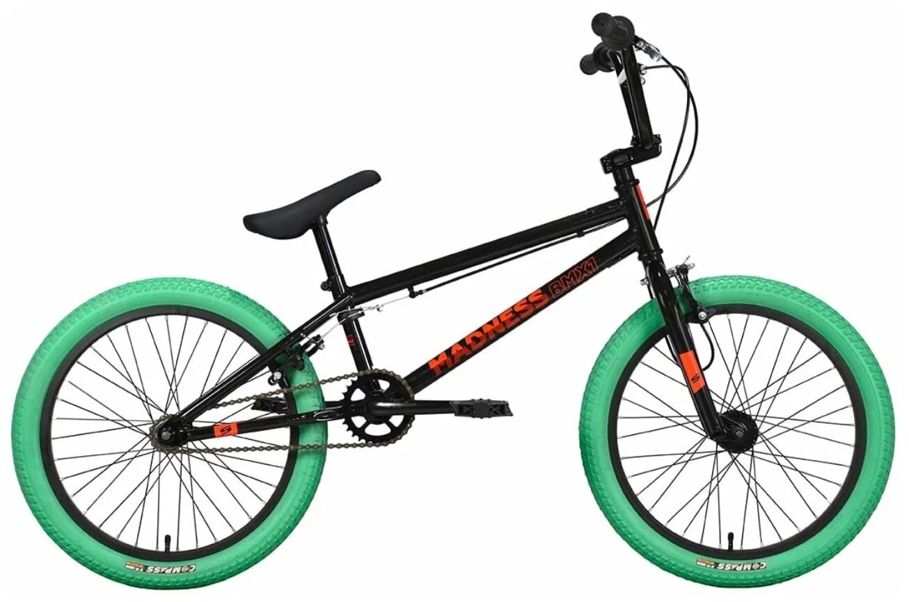 Велосипед Stark Madness BMX 1 (2023) 9" черный/красный/зеленый