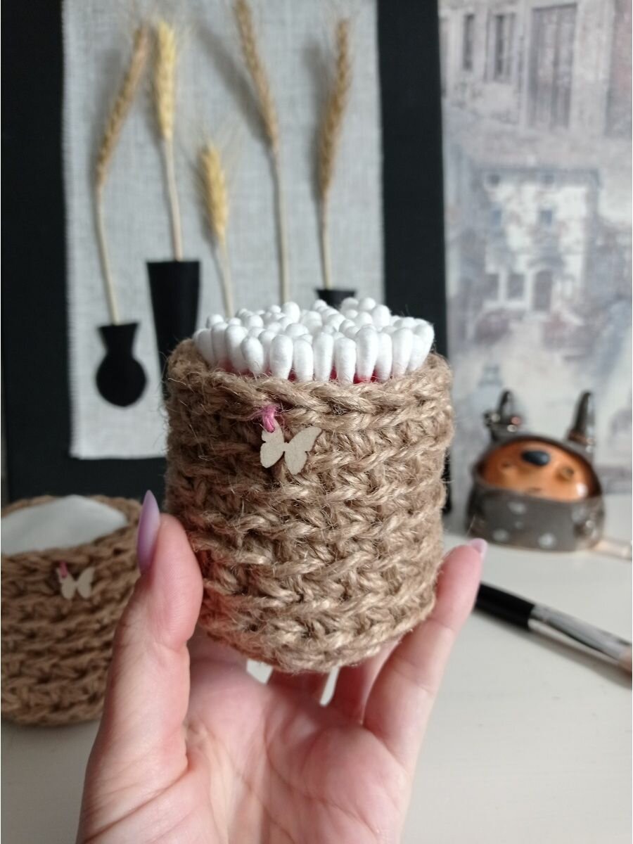 фото Набор джутовых корзинок для ванной