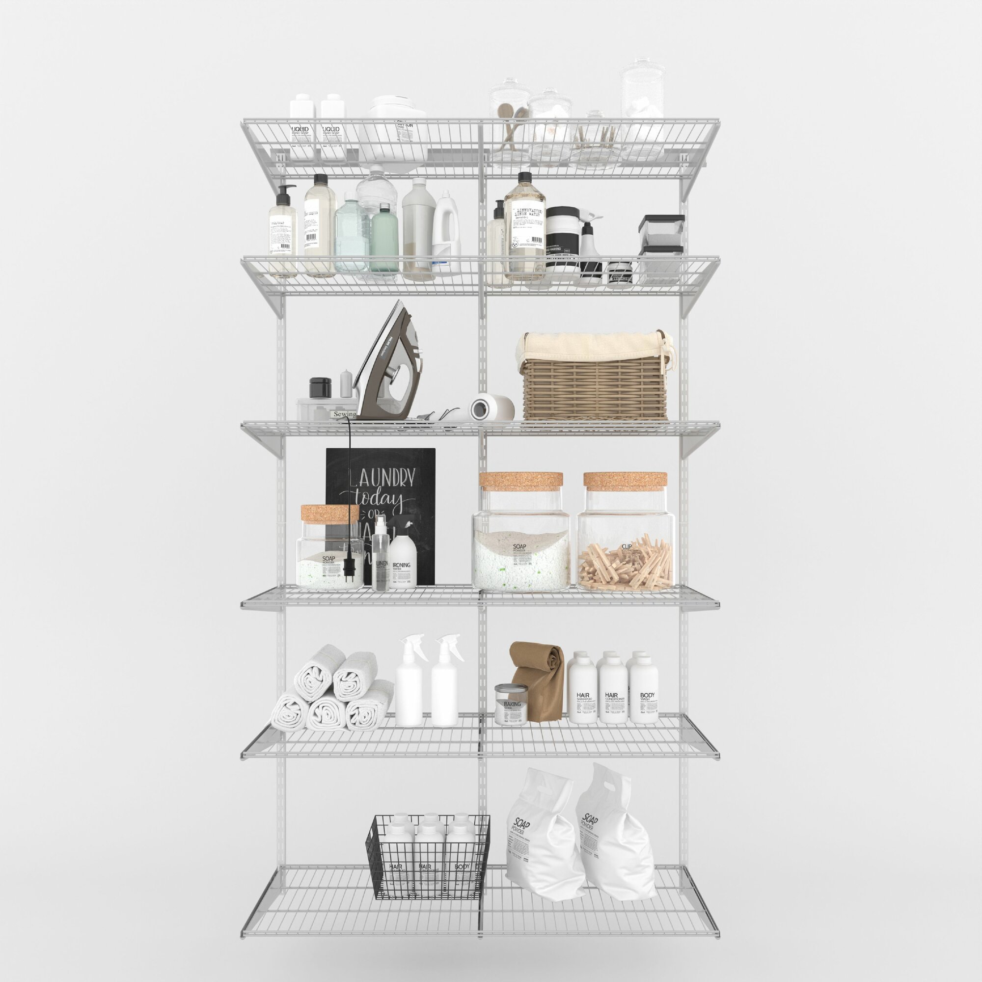 Гардеробная система LIGROOM полочная №2 1200х527х2022 мм Белая