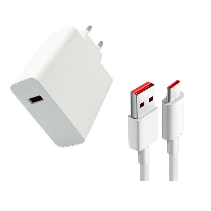 Сетевое зарядное устройство совместимое с Xiaomi с USB входом 67W в комплекте с кабелем Type-C USB 6A