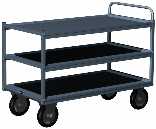 фото Тележка инструментальная открытая с 3 полками-темно-серый "TITAN" 08.530-7016