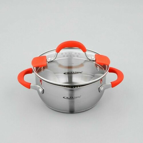 Кастрюля Аврора 22 л d 18 см капсульное дно стеклянная крышка 6365₽