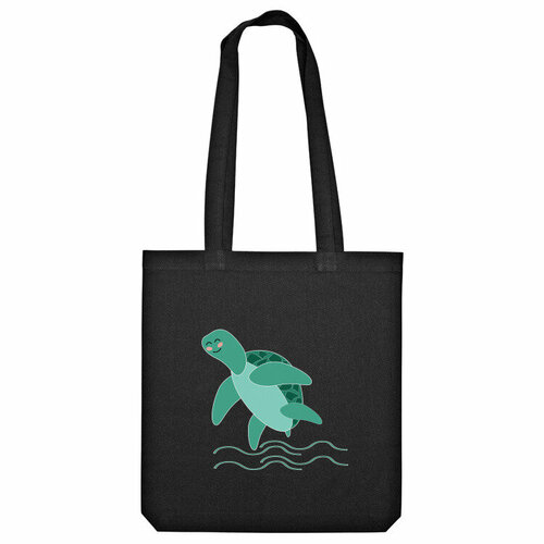 Сумка шоппер Us Basic, черный фигурка животного safari ltd зеленая морская черепаха