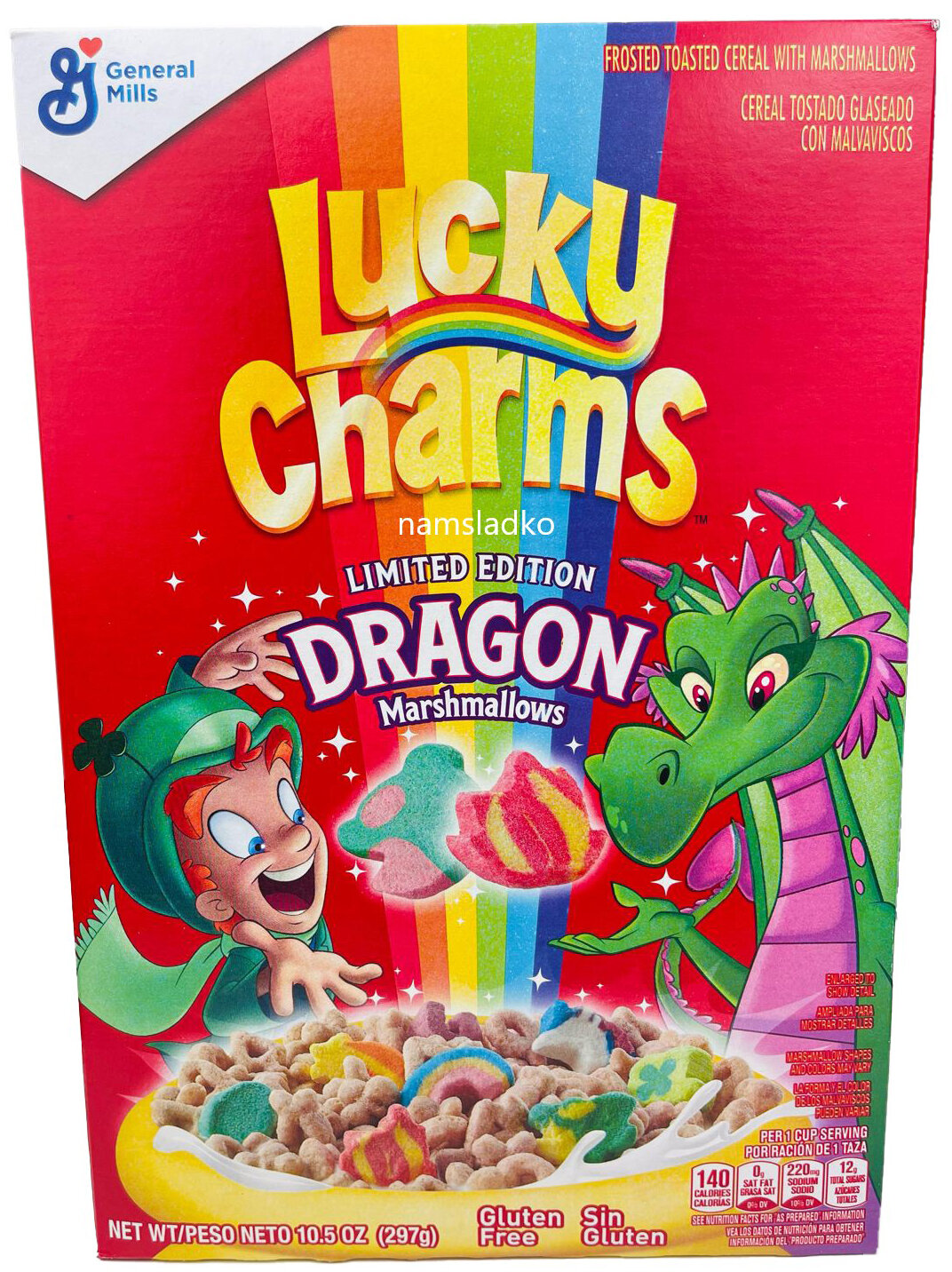 Lucky Charms Marshmallows Limited Edition (Лаки Чармс Сухой завтрак с маршмеллоу) США - 297 гр. Без глютена хлопья. Дракон лимитка завтрак.