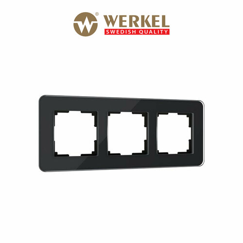 Рамка из стекла на 3 поста Werkel Elite W0032448 черный