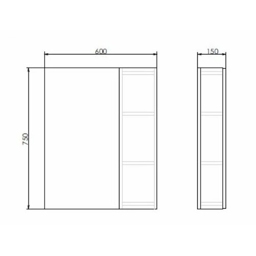 Зеркальный шкаф 60x80 см дуб сонома Comforty Тромсе 00004142221 8662₽