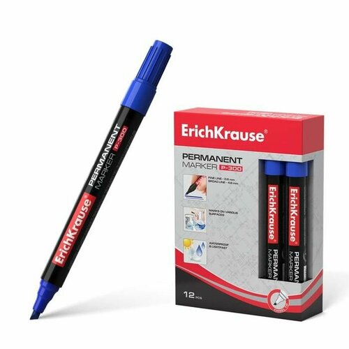Маркер перманентный 05-46 мм ErichKrause P-300 наконечник скошенный синий 465₽