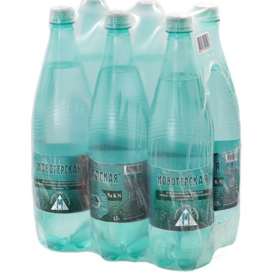 Вода минеральная Новотерская газированная ПЭТ 1,5 л (6 штук в упаковке)