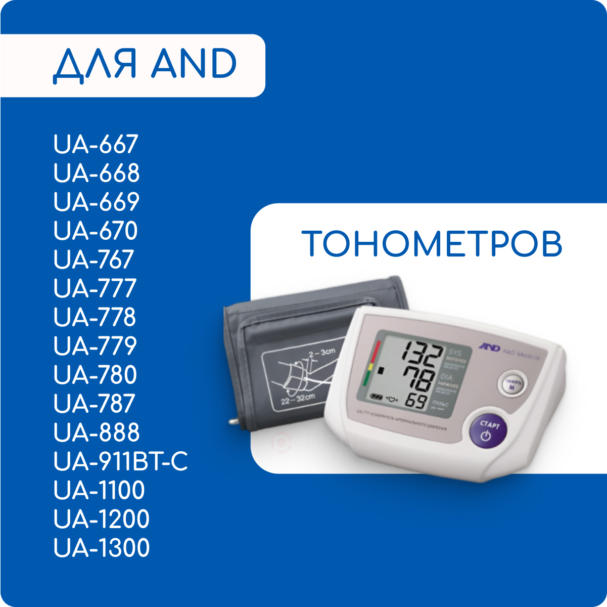 Изображение Адаптер для тонометра и ингалятора AND 6V 2A 5.5х2.1 мм с зажимом