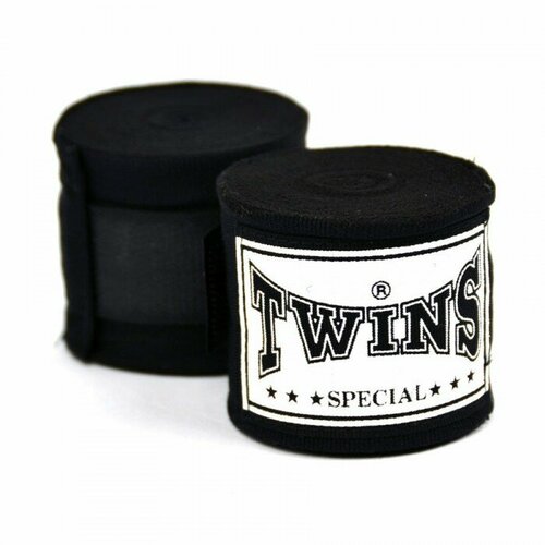 Боксерские бинты Twins Special черные (Хлопок, TWINS, 5м, Черный) 5м
