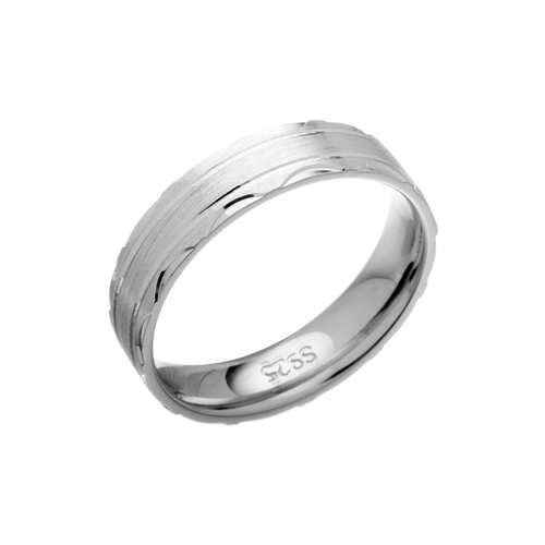 Кольцо обручальное UVILERS, серебро, 925 проба, родирование, размер 16.5, белый, серебряный