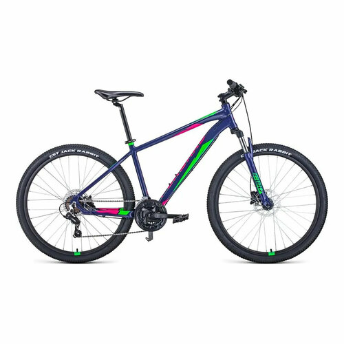 Велосипед Forward Apache 27,5 3.0 disc (Фиолетовый/Зеленый 17) 2021 велосипед forward apache 2 2 s disc 29 19 21г красный серебристый