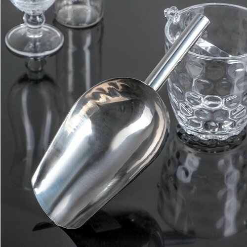 Совок из нержавеющей стали для льда и сыпучих продуктов 27x12x55 см 734₽