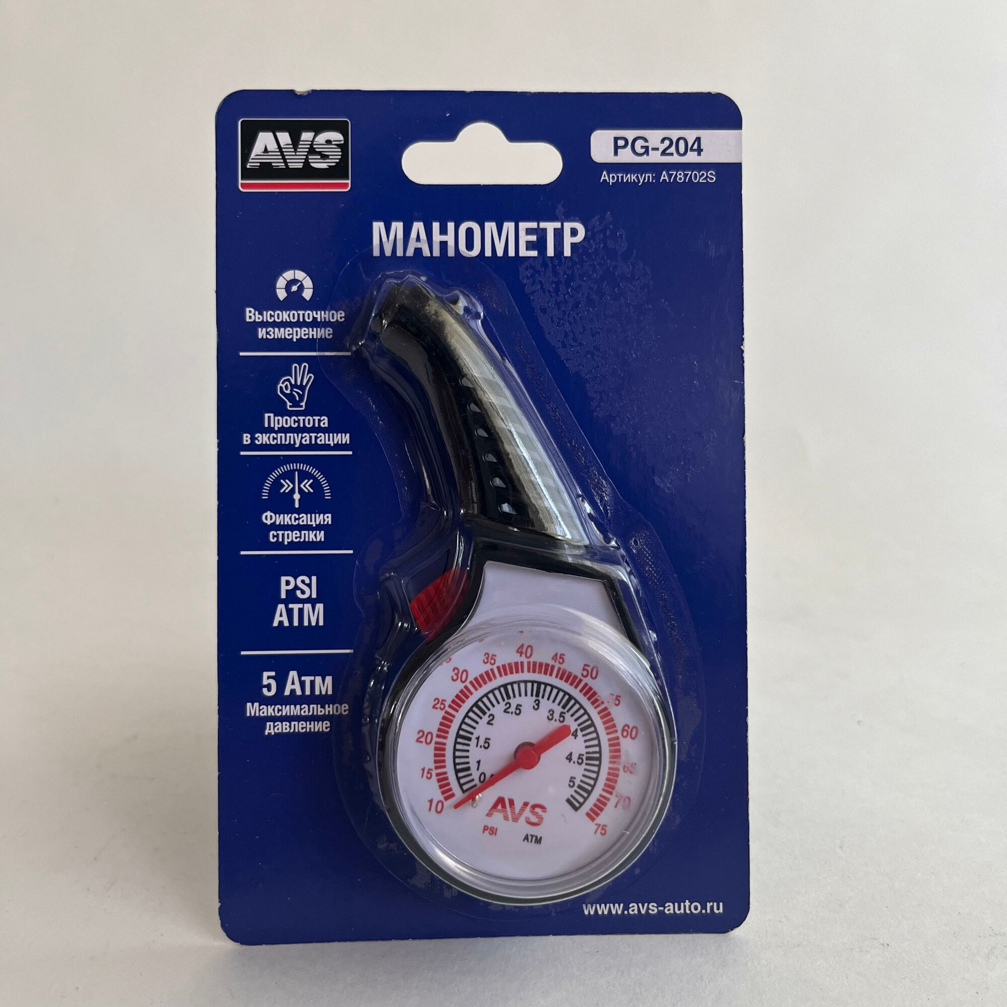 фото Манометр автомобильный для шин AVS PG-204