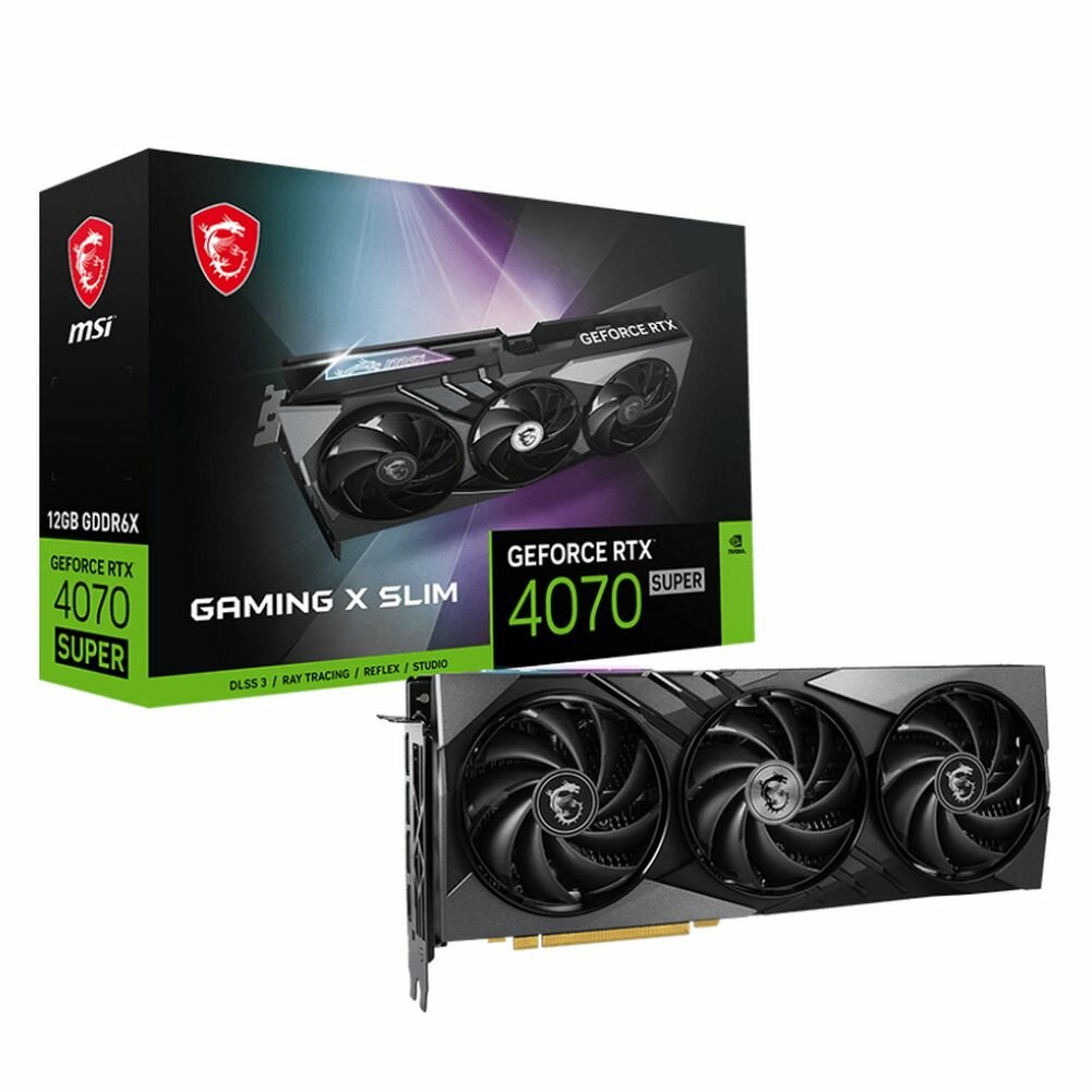 MSI Видеокарта MSI GeForce RTX 4070 SUPER 12G GAMING X SLIM GeForce RTX 4070 SUPER 12G GAMING X SLIM