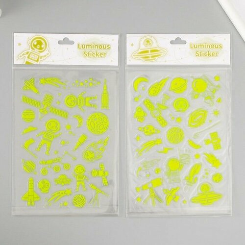 Наклейка пластик фосфорная Яркий космос 27х155 см 554₽