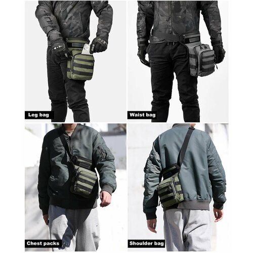 Rhinowalk Сумка тактическая Rhinowalk Multi-Purpose Tactical Drop Leg Bag (Зеленый)