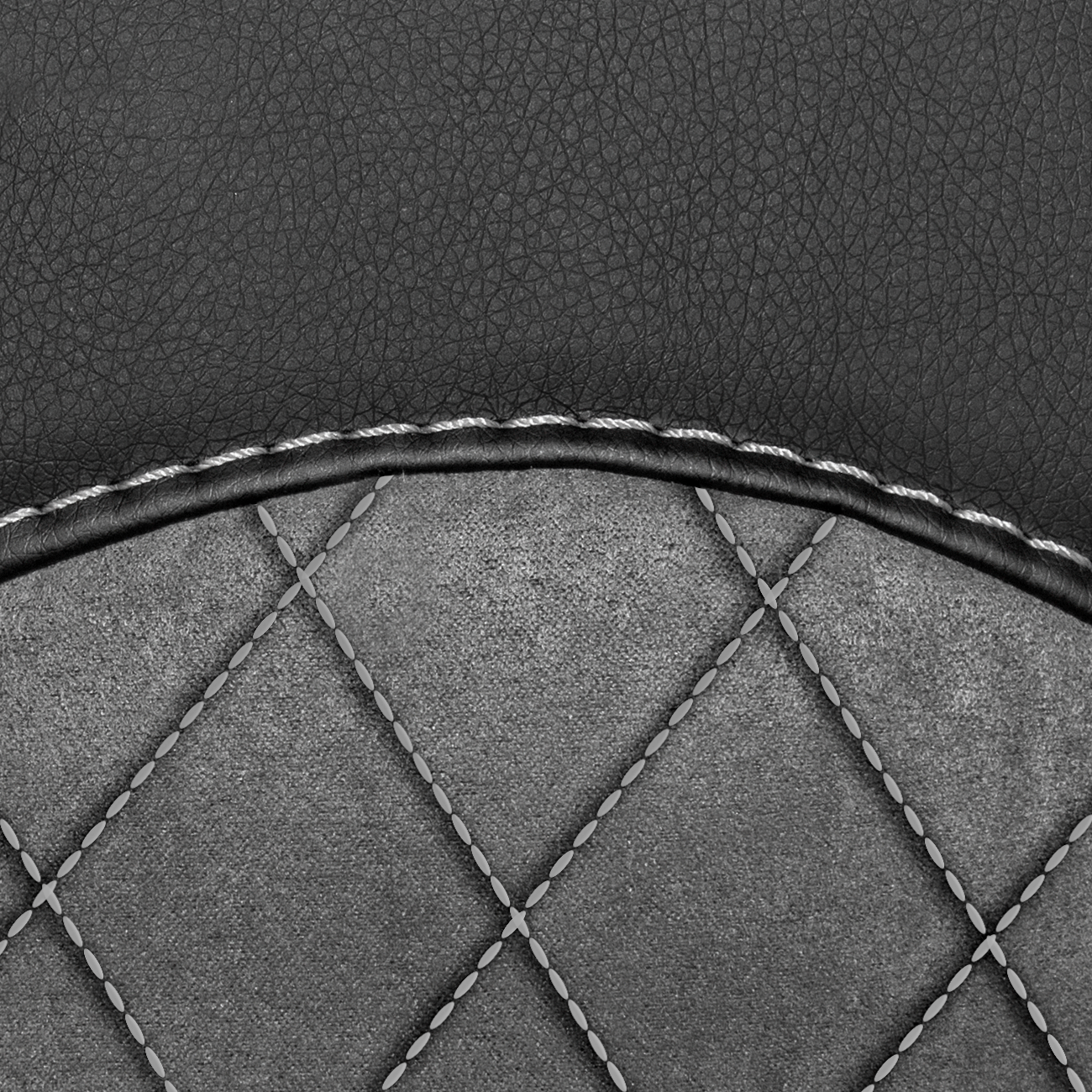 Чехлы в машину PSV для Skoda Rapid/Шкода Рапид 2012-> сплошная спинка, ромб /отстрочка серая, черная экокожа + серая алькантара Оригинал