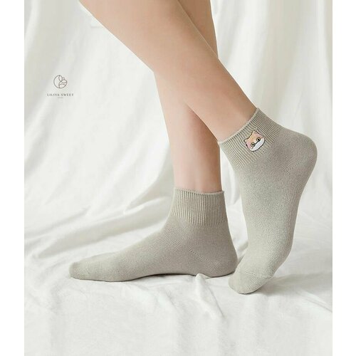 Носки , размер 34-39, оливковый женские носки короткие белые набор