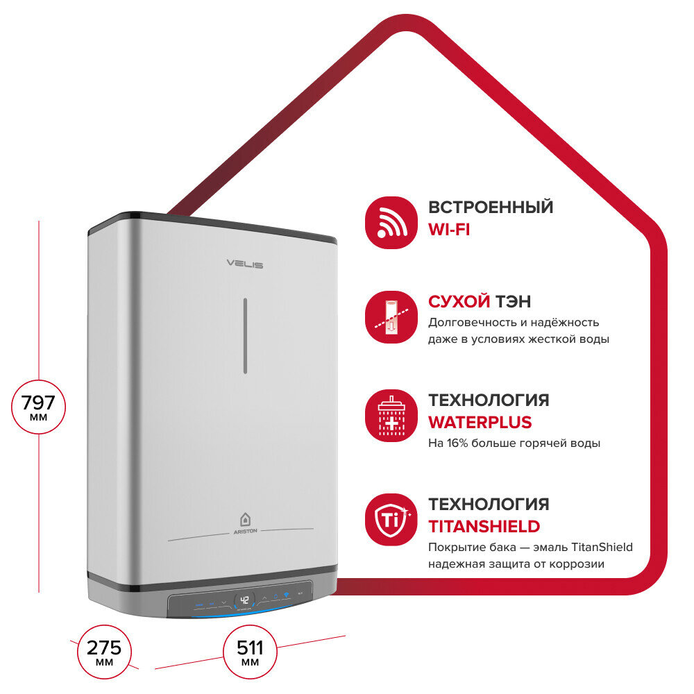 Водонагреватель Ariston VELIS LUX ABSE DRY WIFI 50