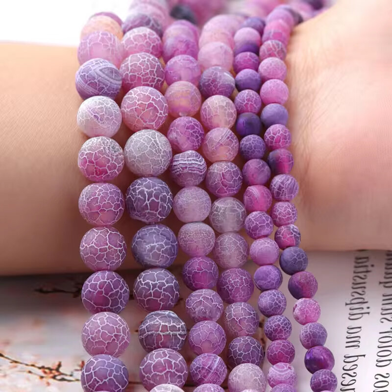 Африканский Агат бусины шарик 4 мм, 38 см/нить, 95 шт, цвет: Фиолетовый