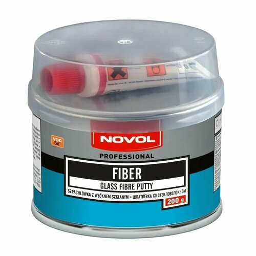 Шпатлевка Novol FIBER автомобильная со стекловолокном 2K банка 02 кг арт1220 499₽
