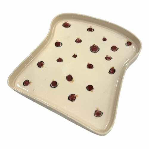 Тарелка ручной работы Тост, керамика, 17 см