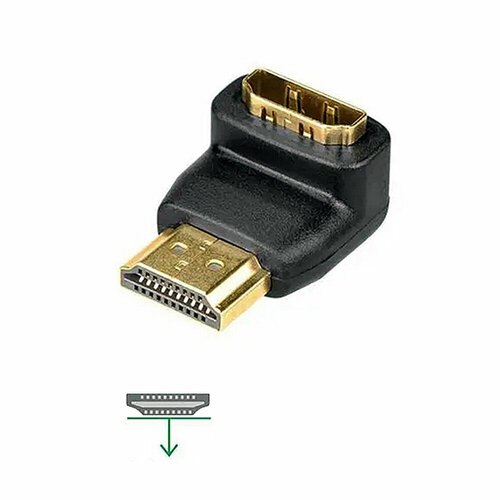 Переходник HDMI M - HDMI F угловой, поворот вниз (90°) | ORIENT C472